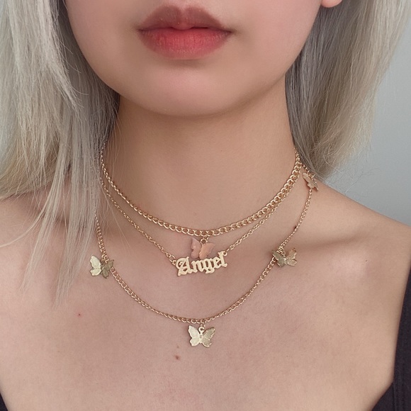 LAST ONE! butterfly angel layered necklace (buy 1 get two free!!!) - Picture 2 of 7